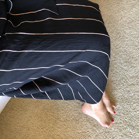 Ann Taylor Loft Black & Pink Striped Wrap Dress - Picture 9 of 9